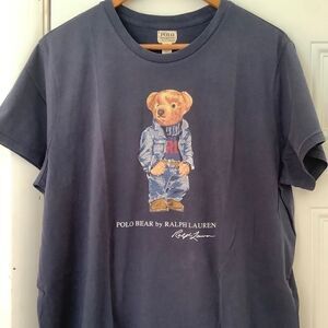 NWT Polo RALPH LAUREN BEAR DENIM BLUE T-SHIRT SHORT SLEEVES SIZE US XXL …